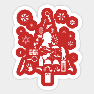 Xmas Tree Sherlock Holmes Sticker